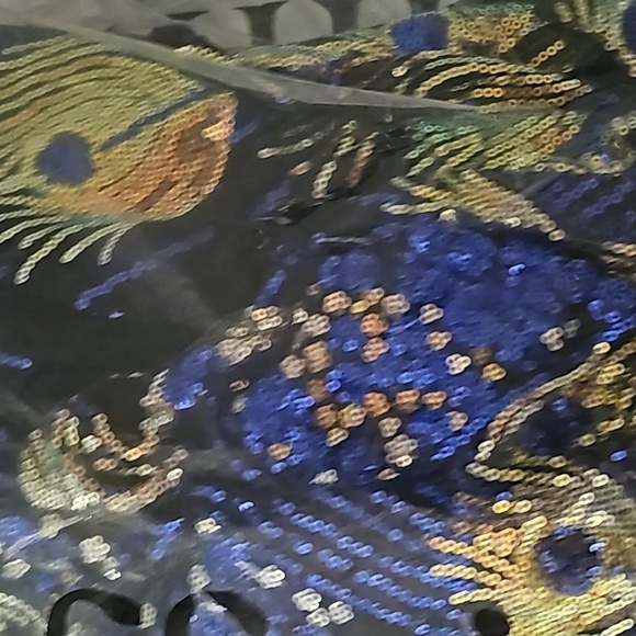 Multicolor Graphic Crisscross Cami Backless Contrast Sequined Mermaid Ma… - Picture 10 of 10